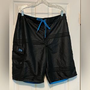 EUC Gotcha brand black swim board shorts size 34 ~11 in inseam